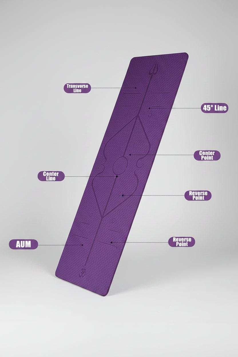 Non Slip TPE Yoga Mat Position Line Beginner.