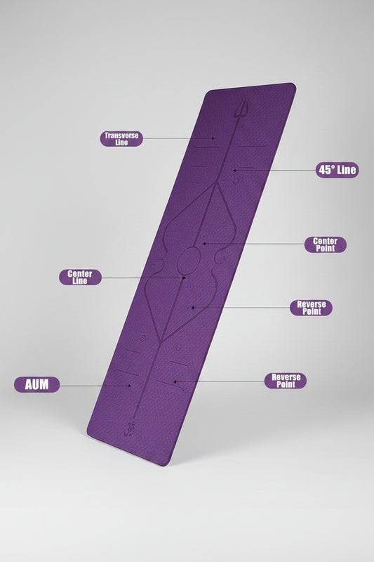 Non Slip TPE Yoga Mat Position Line Beginner.