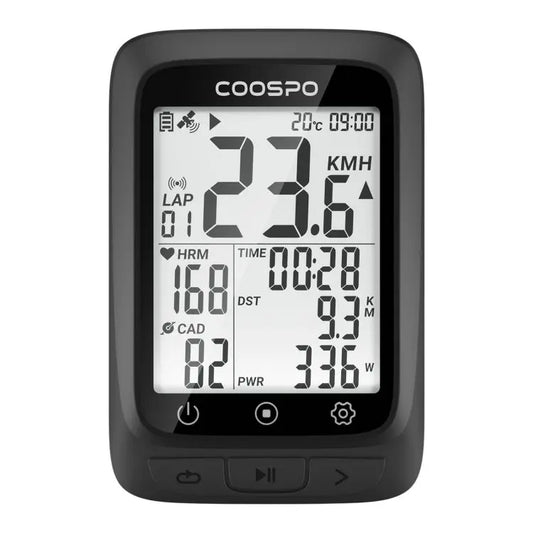 Coospo Bike Computer Wireless GPS Bicycle Speedometer and Odometer with ANT+ Heart Rate Monitor Cadence Sensor BT 5.0 Compatible