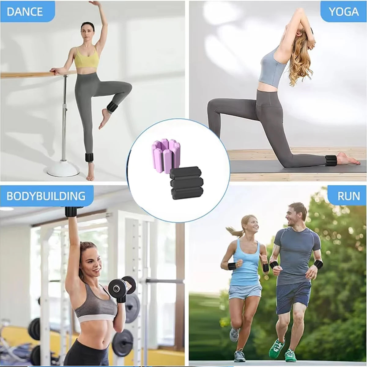 2 lb Adjustable Wrist & Ankle Weights