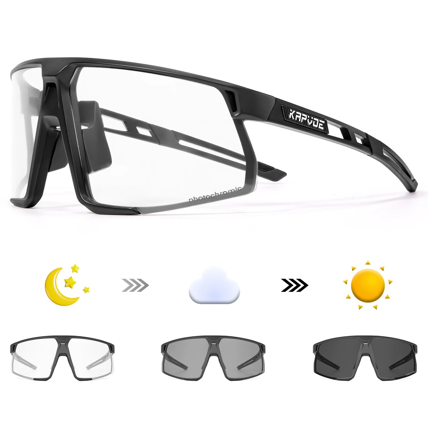 Photochromic Cycling Sunglasses UV400 — MTB & Road Bike Sports Eyewear