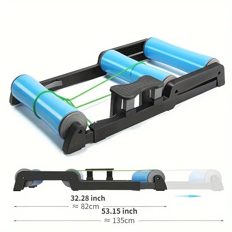 Quiet Indoor Cycling Trainer Rollers - Adjustable Resistance(Blue)