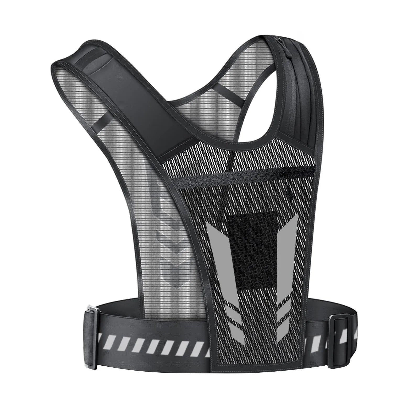 Reflective Running Vest Backpack for safe and organized storage during jogging and outdoor activities.