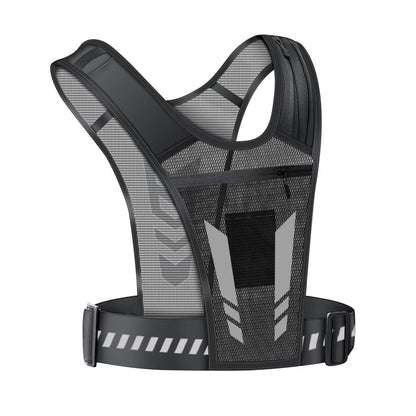 Reflective Running Vest Backpack for safe and organized storage during jogging and outdoor activities.