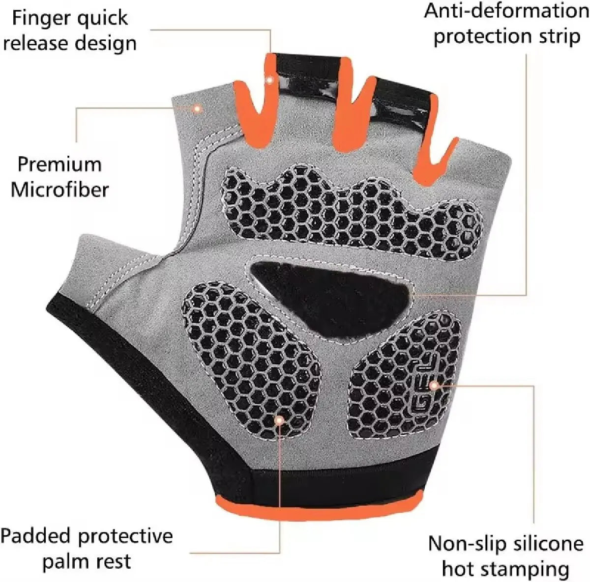 Cycling Gloves anti Slip Half Fingerless 