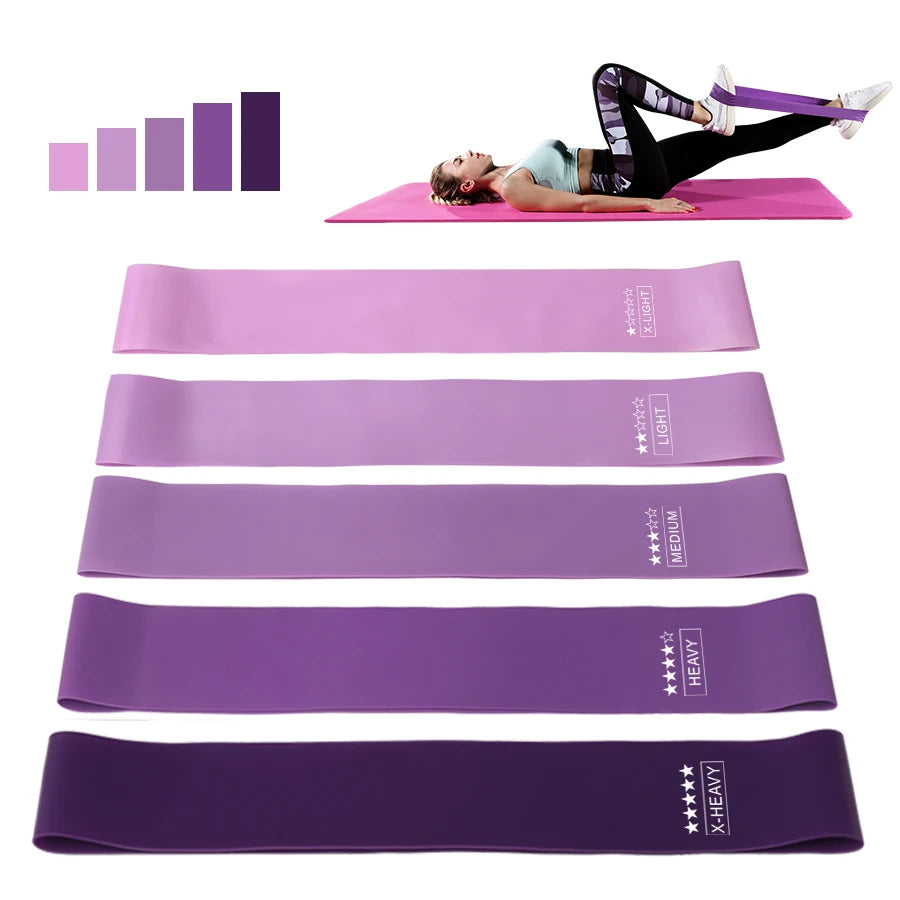 5-Level Resistance Bands Set — Mini Loop Latex Bands for Strength Training, Pilates & Yoga