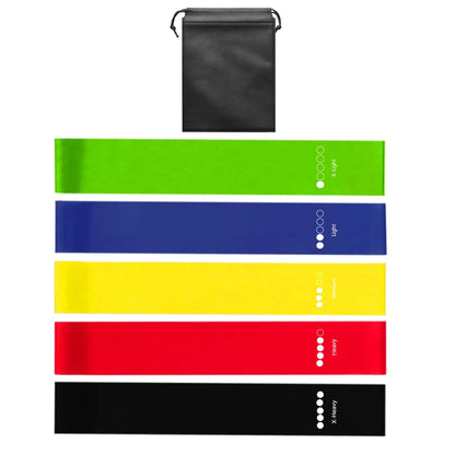 5-Level Resistance Bands Set — Mini Loop Latex Bands for Strength Training, Pilates & Yoga