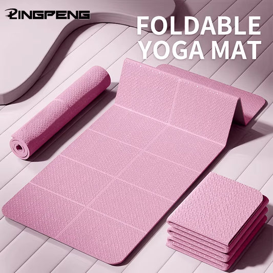 Foldable Non-Slip TPE Yoga Mat – Lightweight Waterproof Exercise Mat