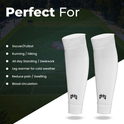 Medicaptain Pre-Cut Soccer Sleeve Socks for Adults and Youth, Companion for Soccer Grip Socks, Securely Holds Shin Guards