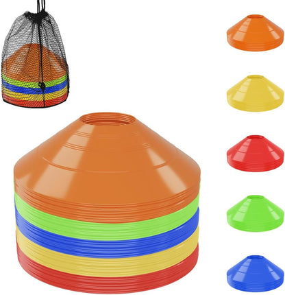 30 Pack Soccer Cones, Disc Cones for Sports Training with Mesh Bag, Sports Cones for Training Drills Practice
