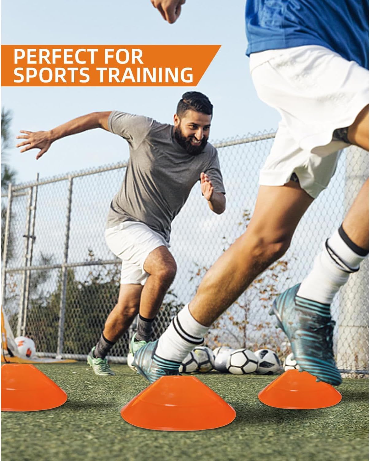 30 Pack Soccer Cones, Disc Cones for Sports Training with Mesh Bag, Sports Cones for Training Drills Practice