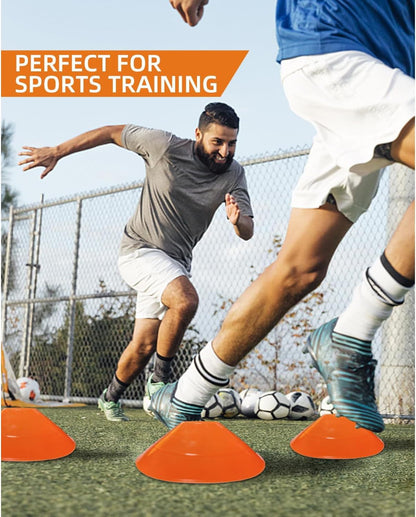 30 Pack Soccer Cones, Disc Cones for Sports Training with Mesh Bag, Sports Cones for Training Drills Practice
