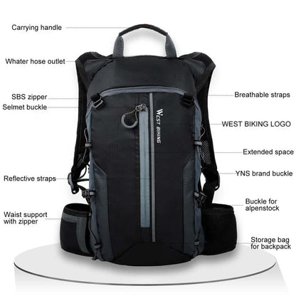 Waterproof Backpack designed for outdoor activities, featuring a rugged, lightweight design and breathable material.