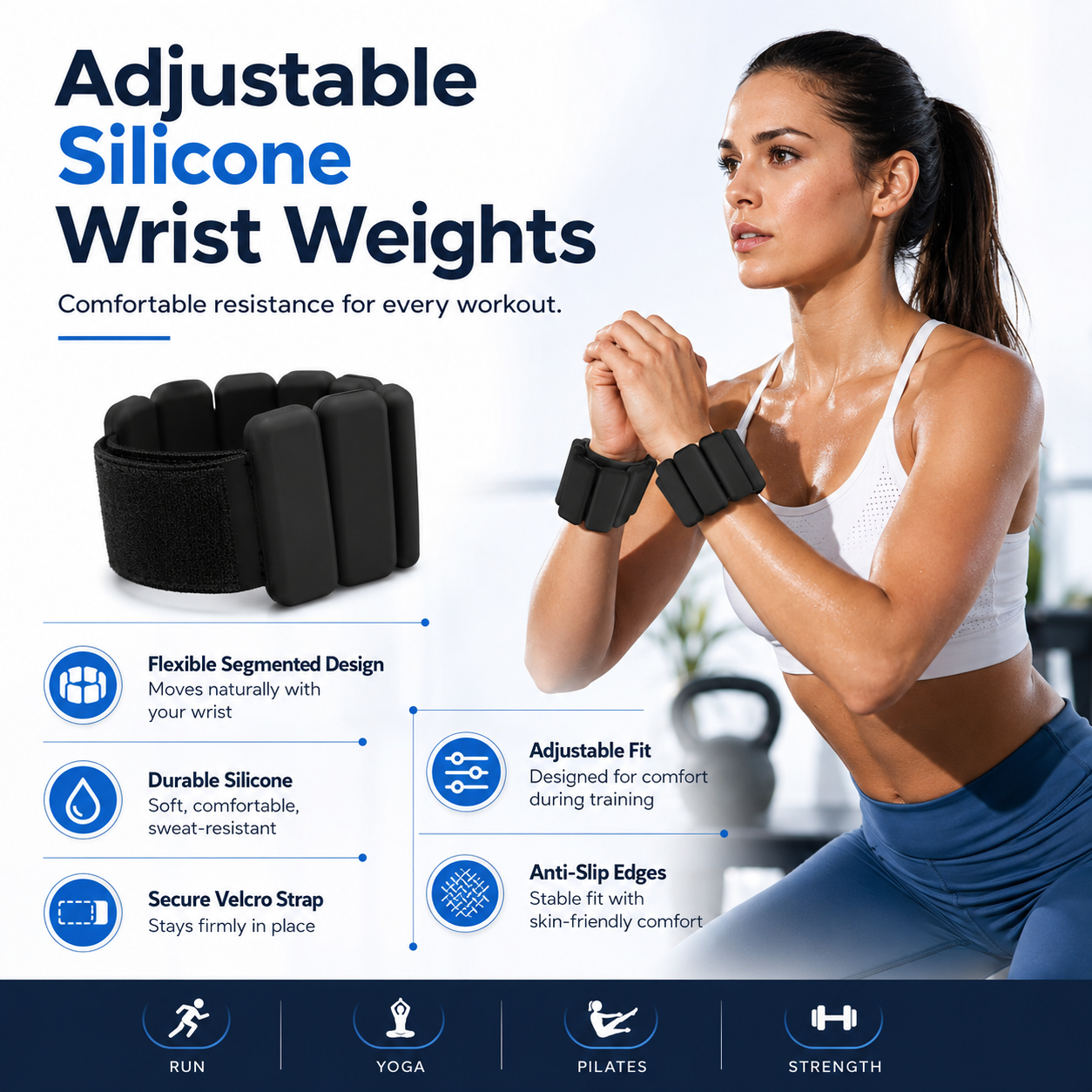 2 lb Adjustable Wrist & Ankle Weights
