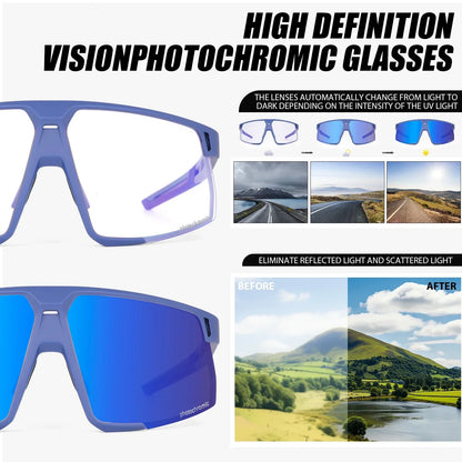 Photochromic Cycling Sunglasses UV400 — MTB & Road Bike Sports Eyewear