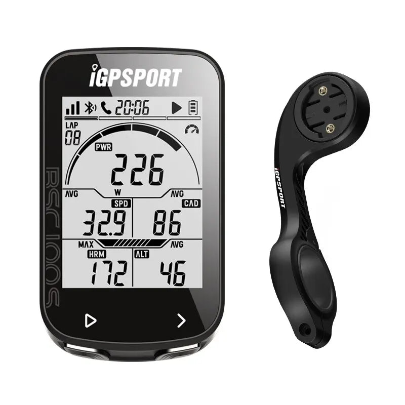 Wireless GPS Cycling Speedometer 40-Hour Battery Black