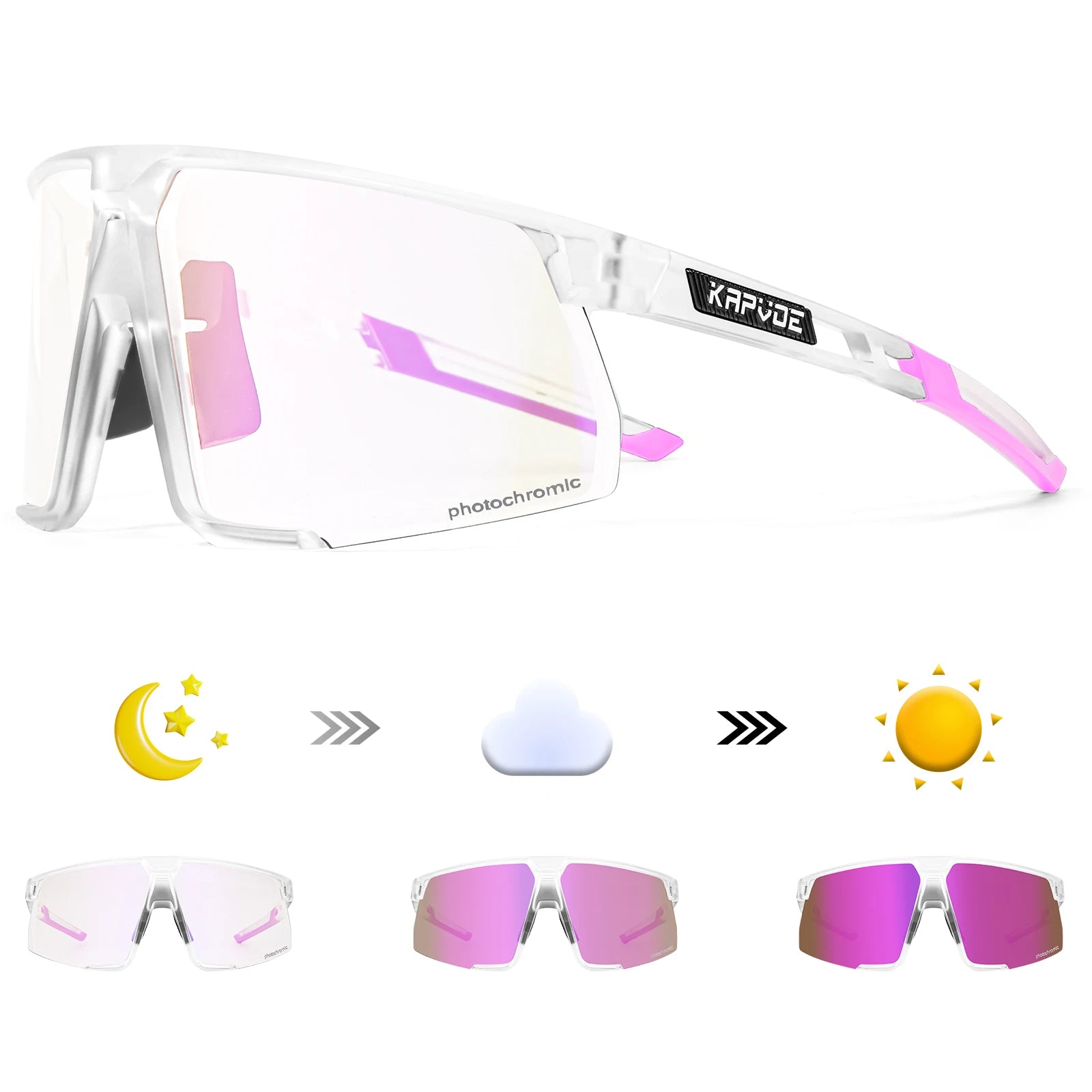 Photochromic Cycling Sunglasses UV400 — MTB & Road Bike Sports Eyewear