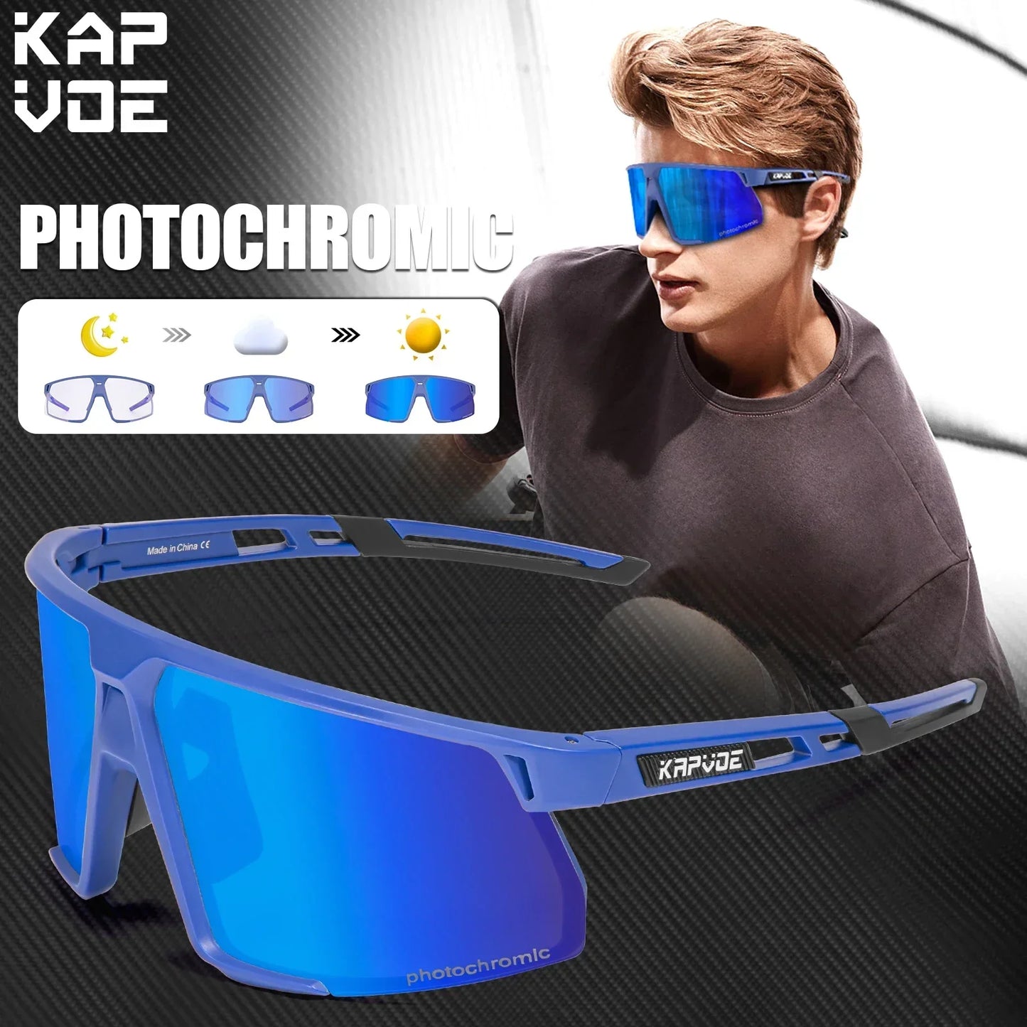 Photochromic Cycling Sunglasses UV400 — MTB & Road Bike Sports Eyewear