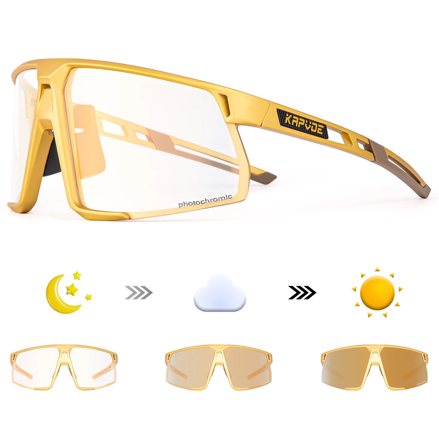 Photochromic Cycling Sunglasses UV400 — MTB & Road Bike Sports Eyewear