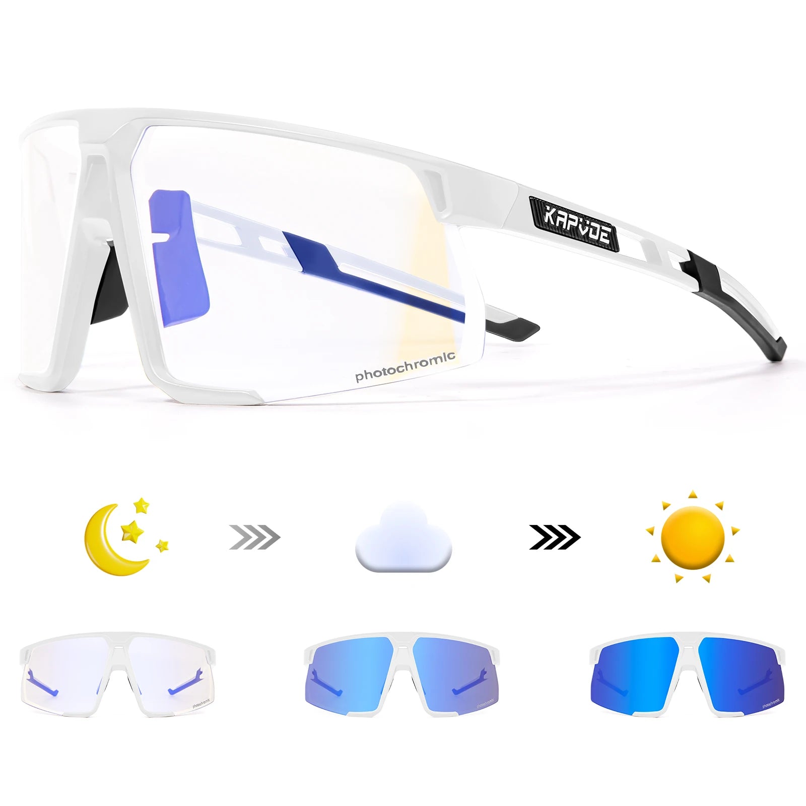Photochromic Cycling Sunglasses UV400 — MTB & Road Bike Sports Eyewear