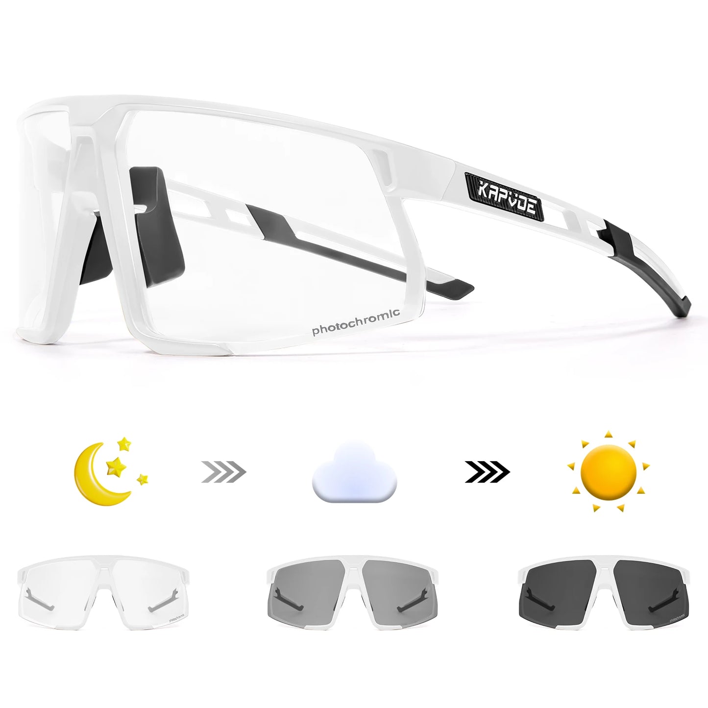 Photochromic Cycling Sunglasses UV400 — MTB & Road Bike Sports Eyewear
