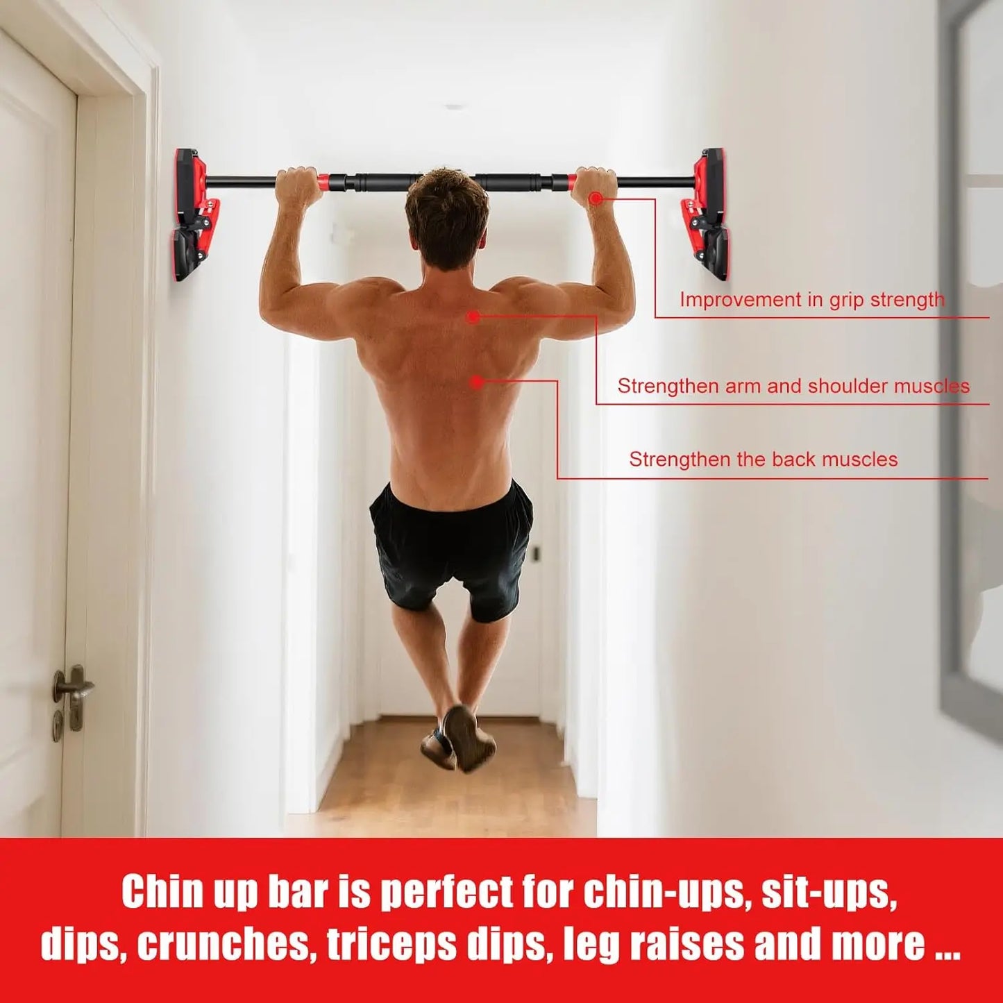 Door-Mounted Pull-Up Bar – No-Drill Indoor Home Fitness Workout Bar