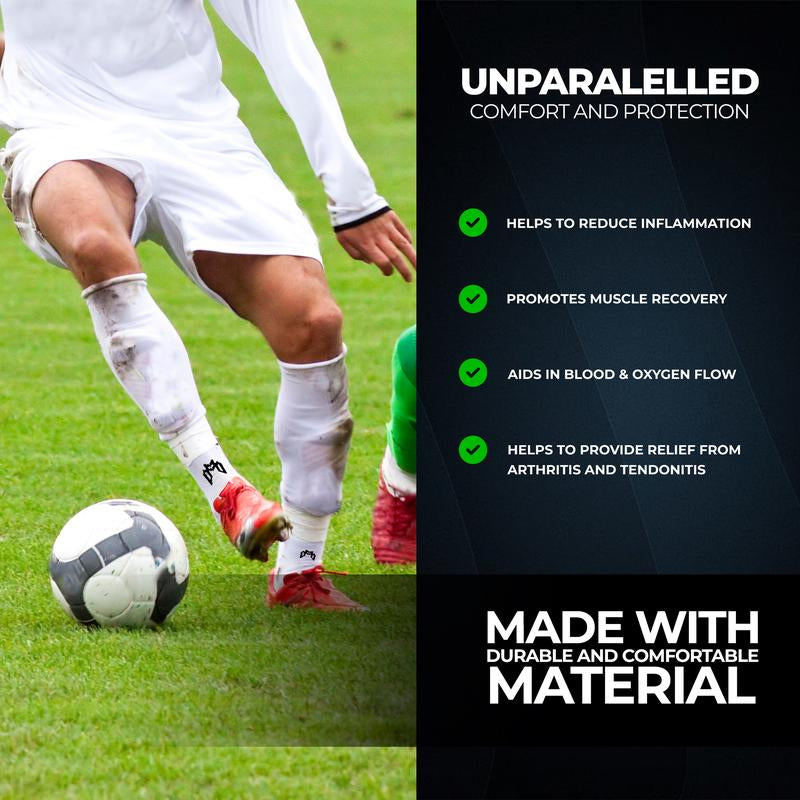 Medicaptain Pre-Cut Soccer Sleeve Socks for Adults and Youth, Companion for Soccer Grip Socks, Securely Holds Shin Guards
